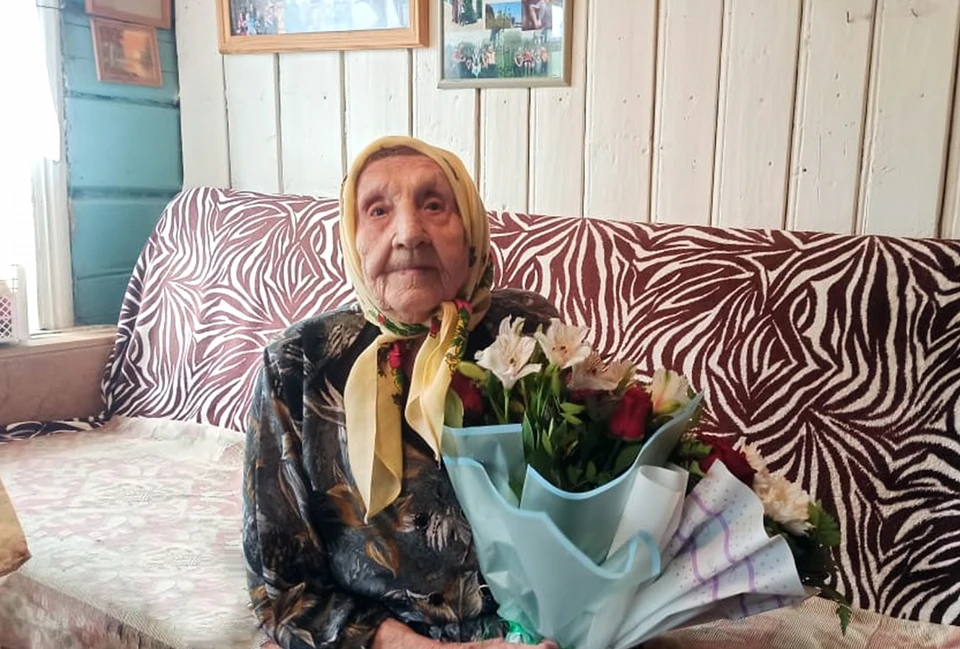 Участница Великой Отечественной войны Домна Николаевна Григорьева отмечает 100-летний юбилей