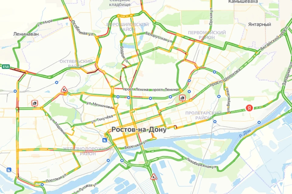 Утренние пробки в Ростове