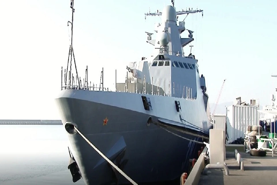 Патрульный Корабль "Сергей Котов" спустили на воду в Керчи в январе этого года. Фото: Скрин из видео Министерства обороны