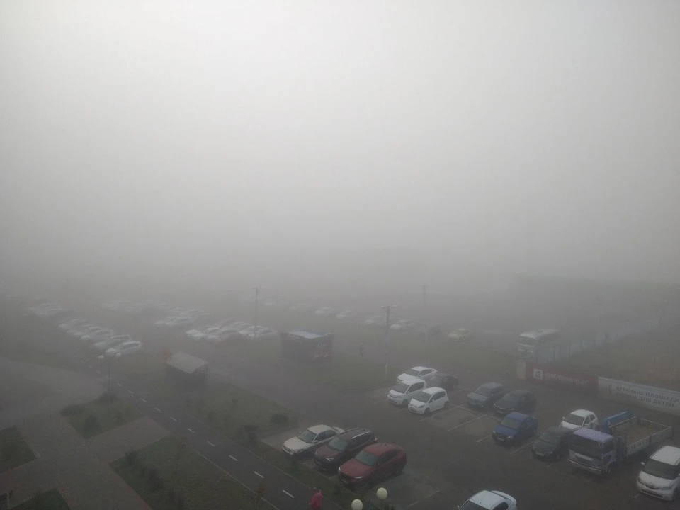 Густой туман накрыл город