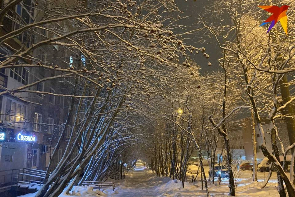 Мурманск основательно засыпает снегом.