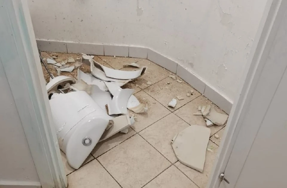В Ялте разгромили общественный туалет. Фото: Янина Павленко/telegram