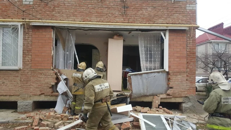 Стена дома обрушилась после хлопка газа на Кубани Фото: ГУ МЧС России по Краснодарскому краю
