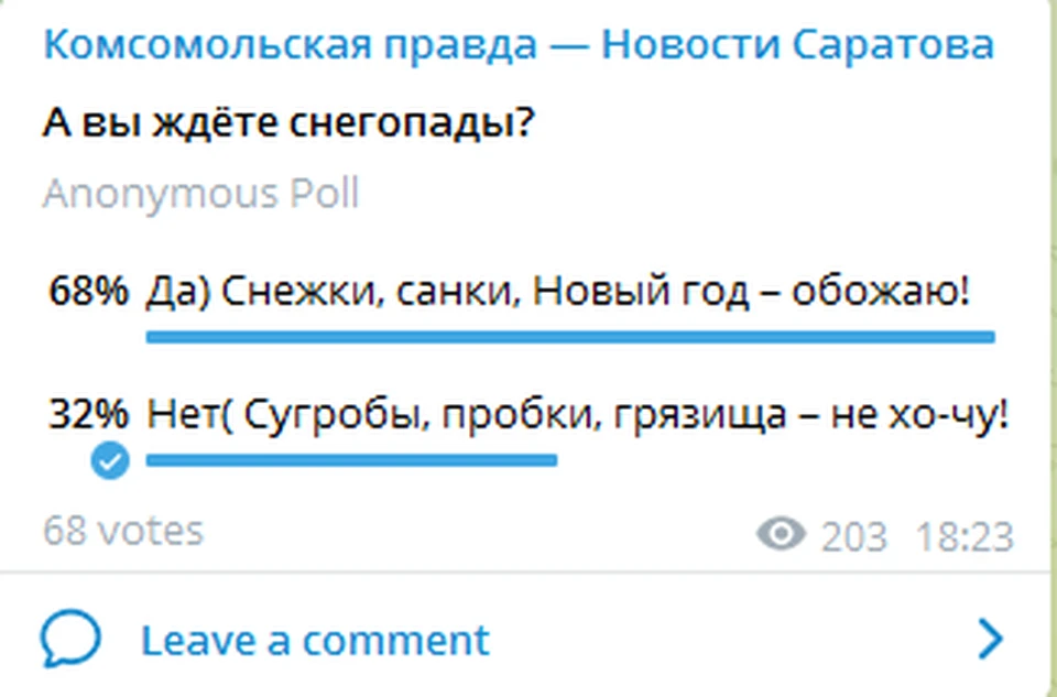 Опрос КП в Телеграме
