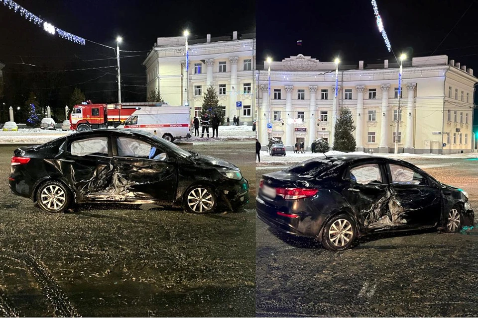 КИА на месте аварии. Фото: УГИБДД по Тверской области.
