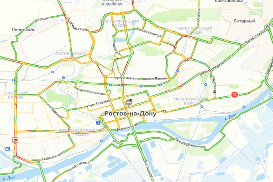 Утренние пробки в Ростове