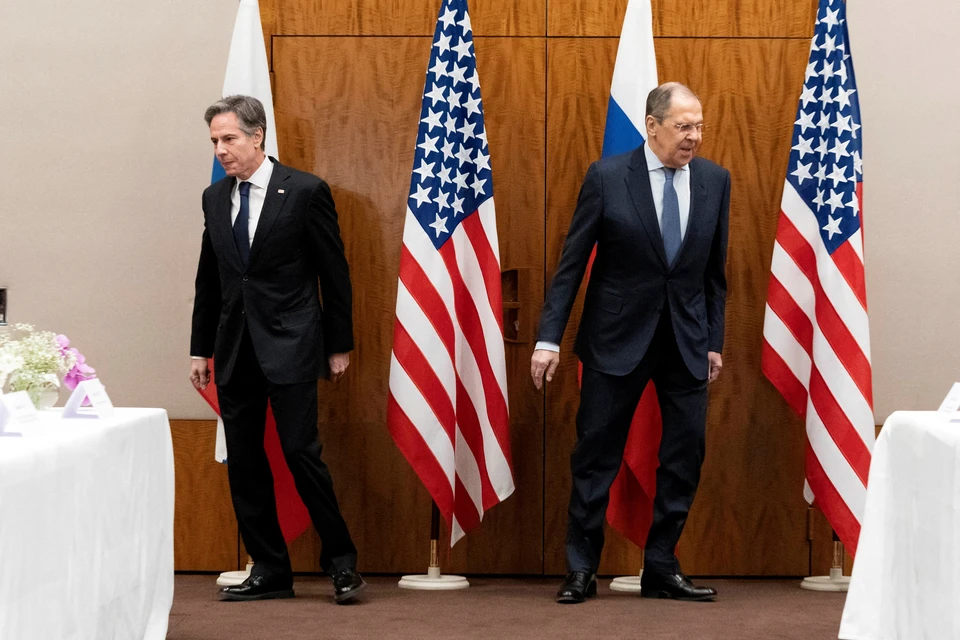 Госсекретарь США Энтони Блинкен и глава российского МИД Сергей Лавров