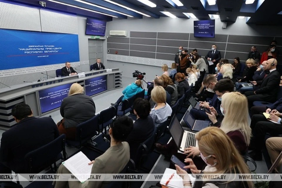 Пресс-конференция Владимира Макея вызвала большой интерес СМИ. Фото: БелТА