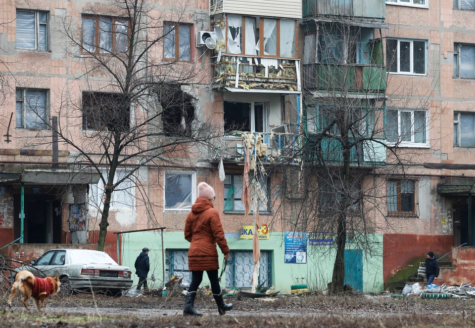 Последствия обстрела города Горловка, ДНР.