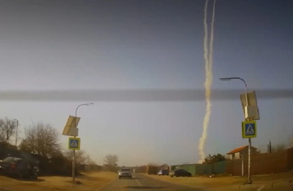 На видео предположительно запечатлена работа российских ПВО. Фото: скриншот видео