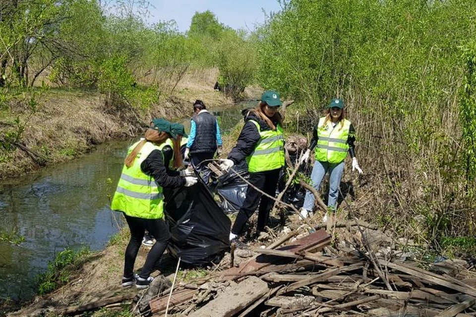 В Хабаровске убрали свалку на городской речке. ФОТО: «Всероссийское общество охраны природы».