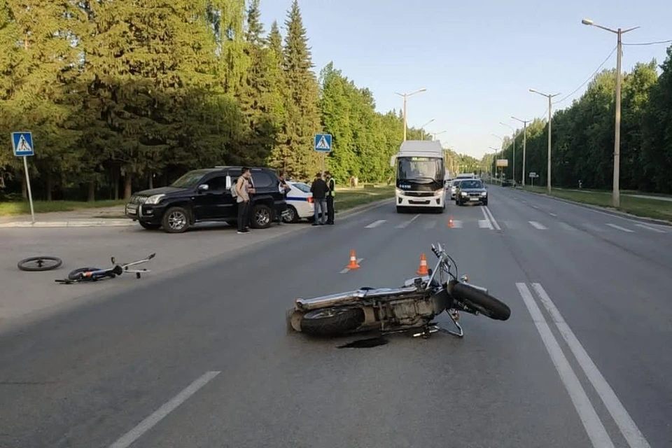 В Новосибирске мотоциклист сбил велосипедиста. Фото: Госавтоинспекция по Новосибирску