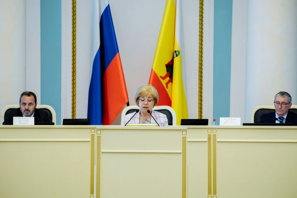Министр финансов Рязанской области Марина Наумова докладывает об исполнении бюджета региона за 2021 год.