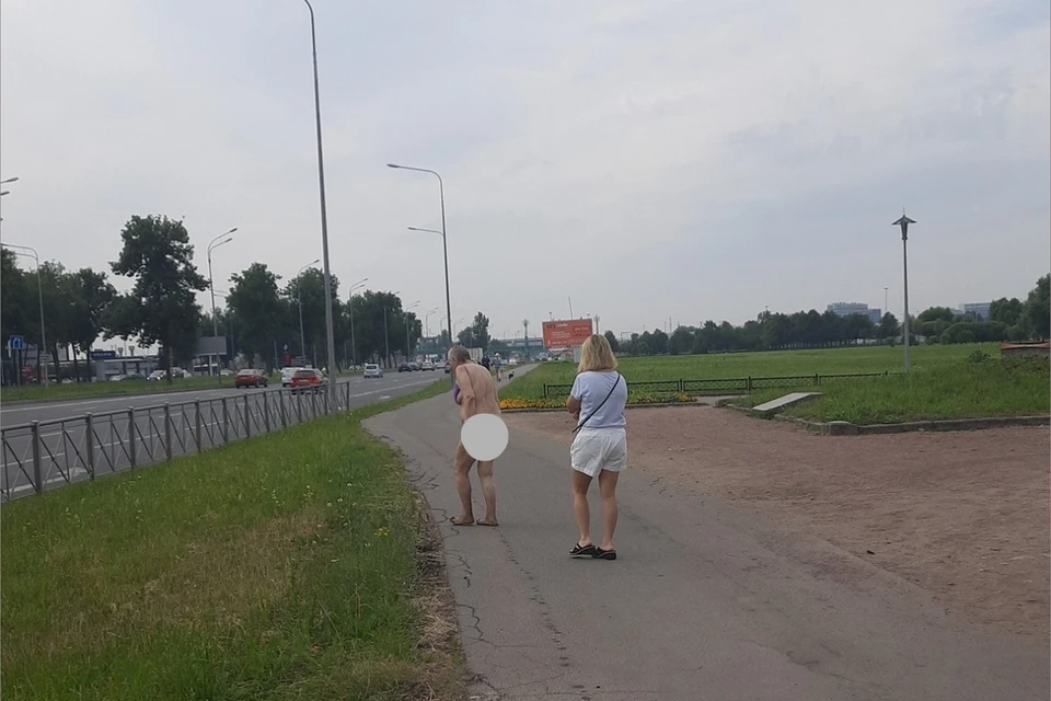 На Пулковском шоссе заметили обнаженную женщину. Фото: vk.com/spb_today