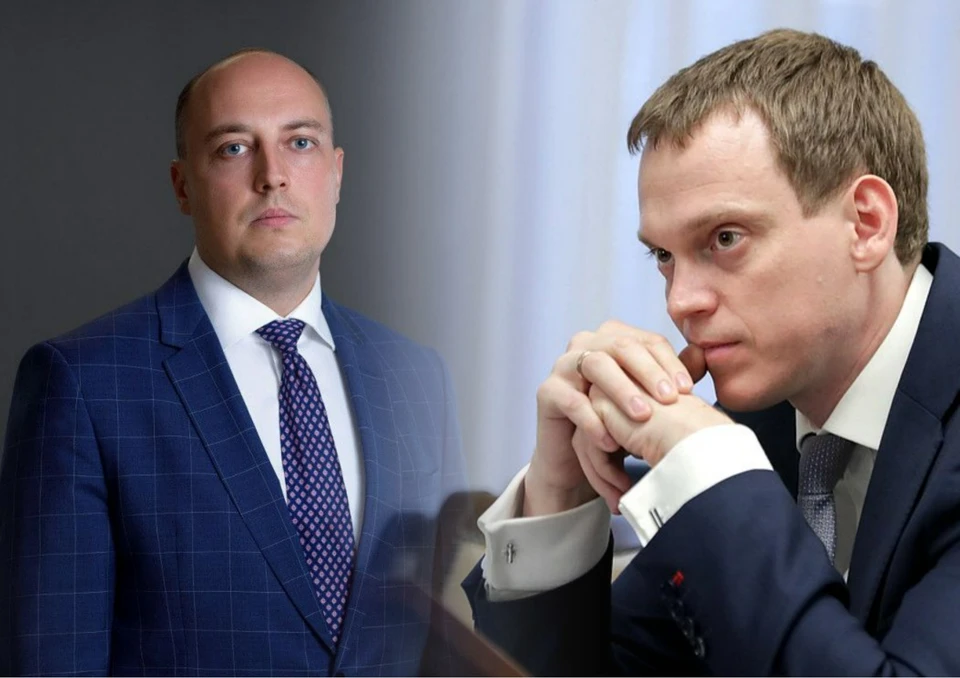 Павел Малков (справа) прокомментировал назначение Артема Бранова (слева) вице-губернатором Рязанской области.