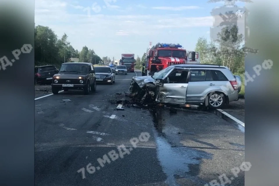 В аварию попали пять автомобилей