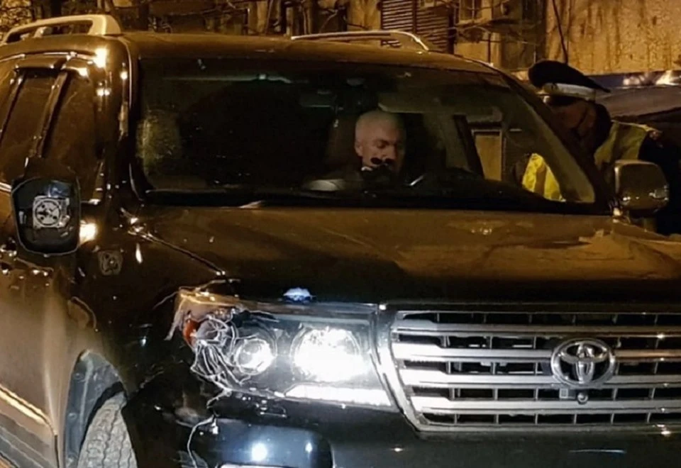 Автомобиль Юрия Захарчевского и он сам сразу после ДТП