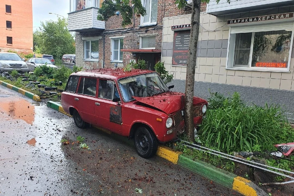 Водитель «Лады», пытаясь уехать от полиции, врезался в дерево. Фото: "АСТ-54"