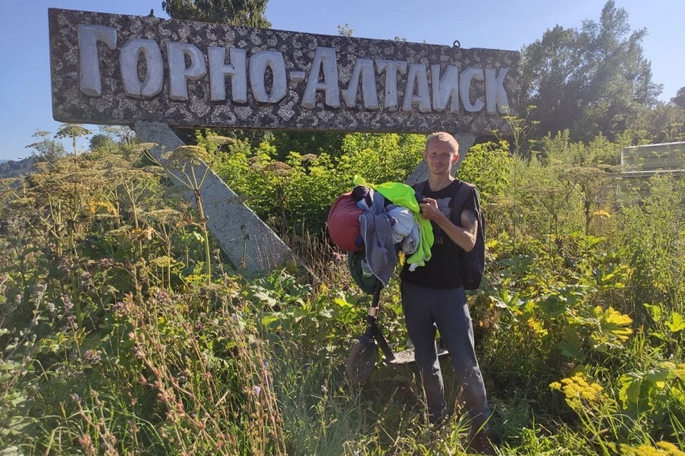 Петербуржец Денис Бритвин за 93 дня преодолел почти пять тысяч километров. Фото: t.me/SpbRussiaSamokat