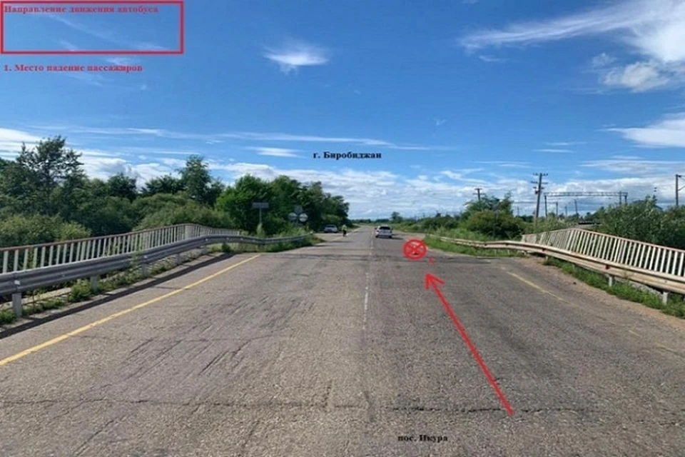 Двое пассажиров автобуса Хабаровск-Биробиджан попали в больницу. Фото: Госавтоинспекция ЕАО.