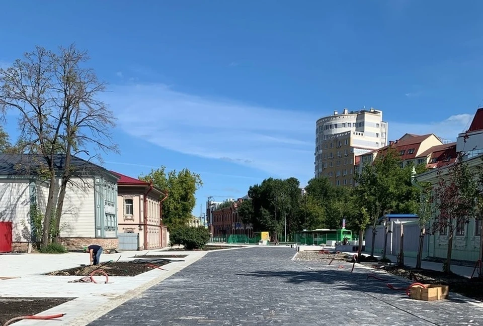 В сети опубликовали фото первой пешеходной улицы в Тюмени. Фото - "ЧС Тюмень" в ВК.
