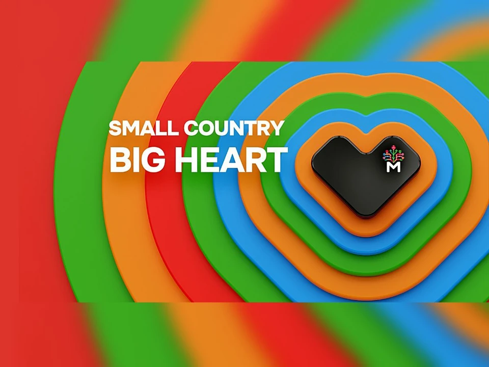 Логотип к слогану: "Маленькая страна с большим сердцем".
