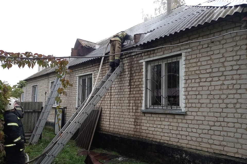 Под Липецком горел дом
