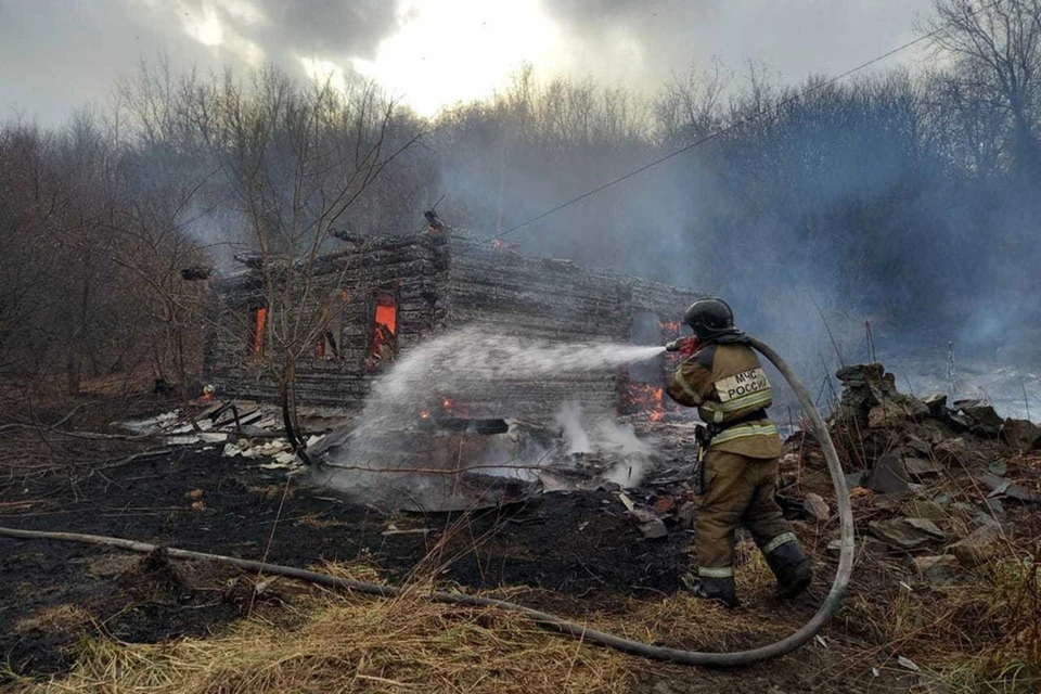 Пожар в Змеиногорске