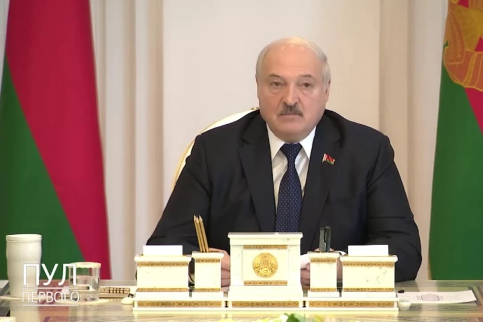 Александр Лукашенко во время совещания по безопасности. Скрин видео телеграм-канала "Пул Первого"