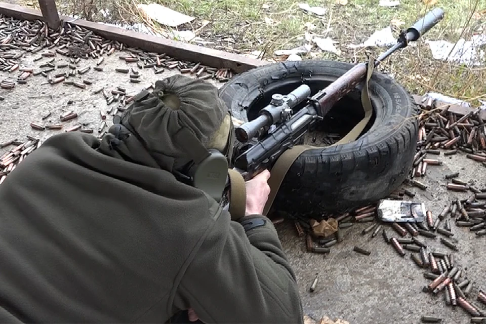 Снайпер с позывным «Москва» на стрельбище.