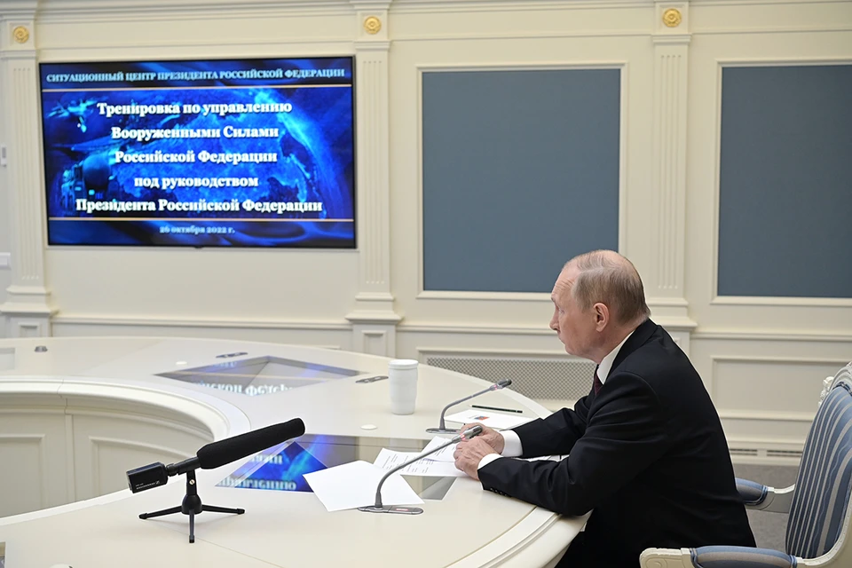 Vladimir Putin watched the check of our strategic forces from the presidential situational center.  Photo: Alexey Babushkin/press service of the President of the Russian Federation/TASS