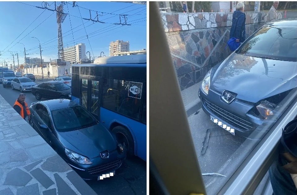 ДТП на площади Восставших. Фото: Автопартнер Крым Севастополь ДТП/VK