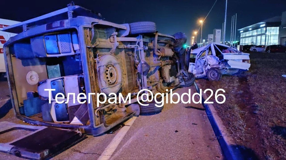 В Ставрополе на трассе столкнулись 4 автомобиля. Фото: Госавтоинспекция Ставрополья.