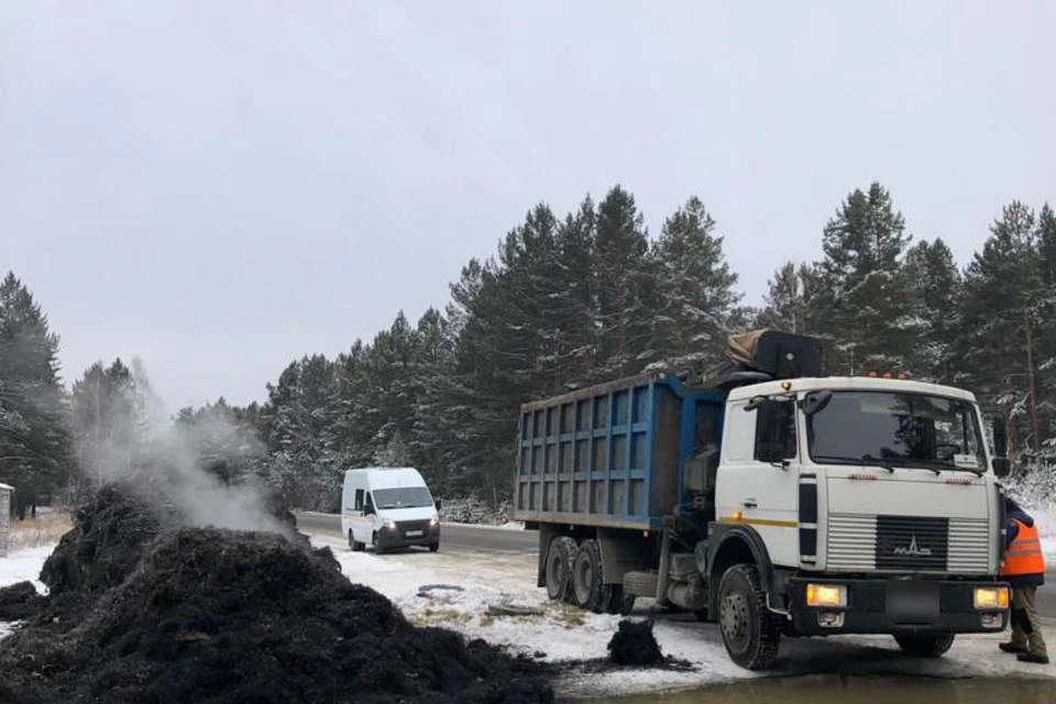 Фура с металлической стружкой загорелась под Ангарском