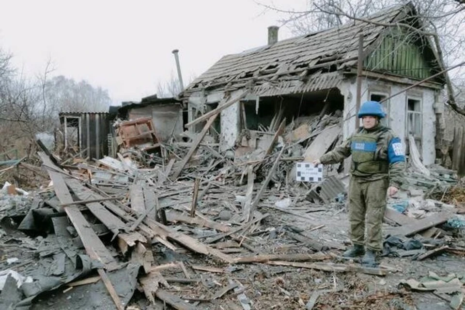 Последствия обстрела Кременной. Фото: СЦКК ЛНР