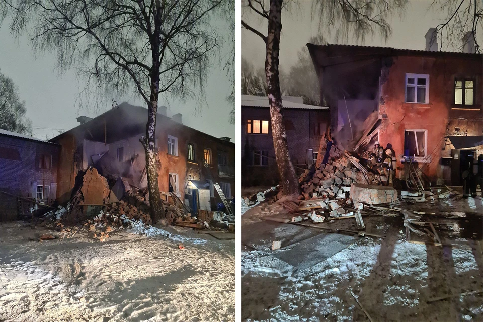 В результате взрыва бытового газа в Рязани произошло частичное обрушение жилого дома.