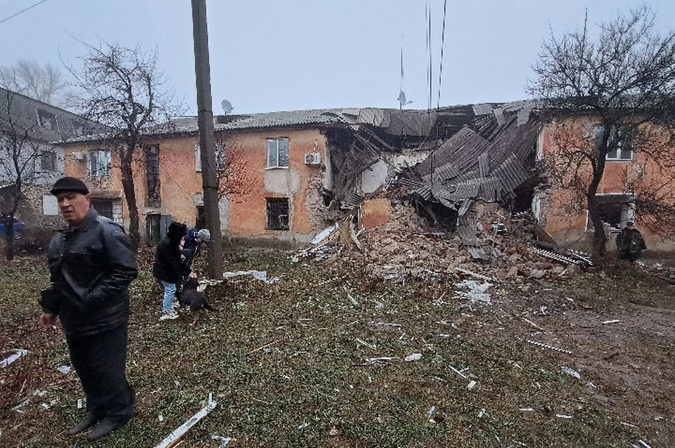 Последствия обстрела Центрально-Городского района Горловки