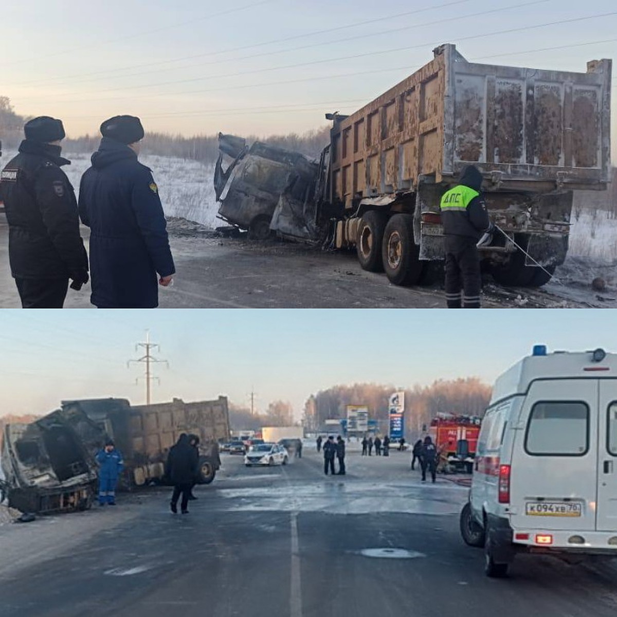 Полиция назвала предполагаемую причину аварии грузовика и скорой на трассе  Томск-Мариинск - KP.RU