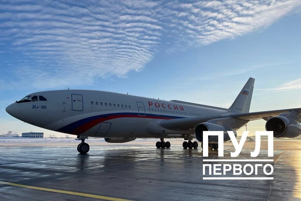 Самолет Путина в аэропорту Минска 19 декабря 2022 года. Фото: телеграм-канал «Пул Первого»