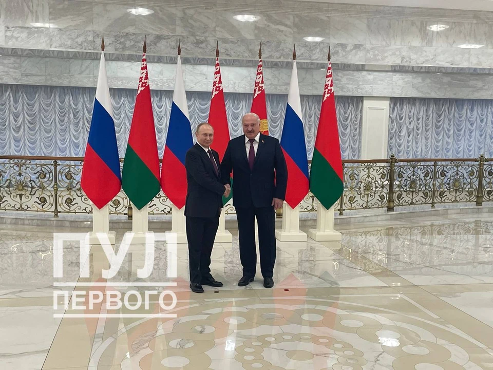 Лукашенко и Путин провели переговоры в Минске 19 декабря 2022 года. Фото: телеграм-канал "Пул Первого"