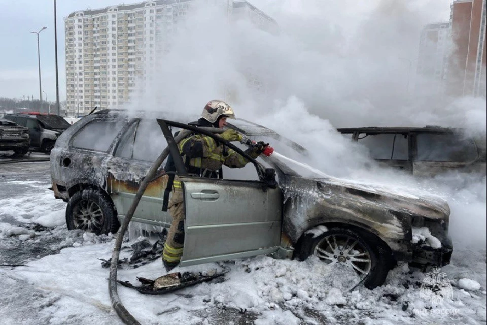 Пожар на парковке в Новой Москве ликвидировали