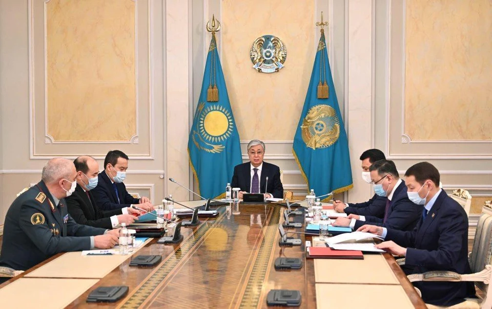 Касым-Жомарт Токаев на заседании Совета безопасности Казахстана.