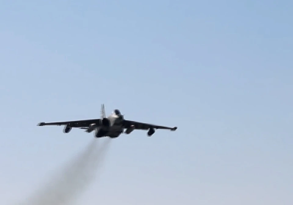 В полете Су-25. Фото: кадр видео mil.ru