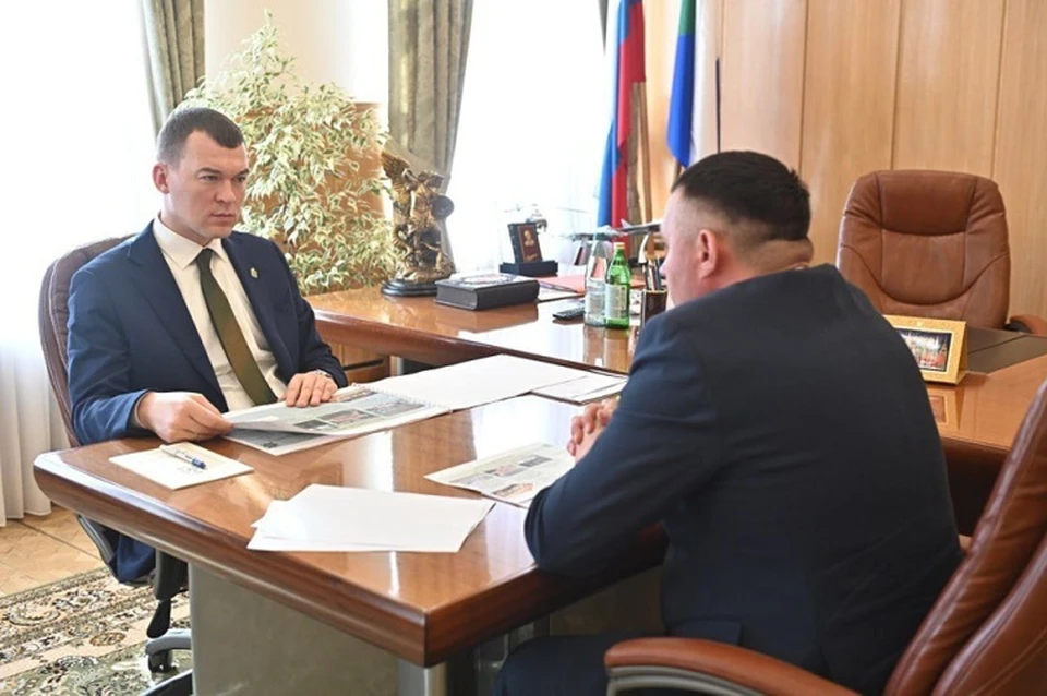 Михаил Дегтярев провел рабочую встречу с главой района имени Лазо Фото: Вячеслав Реутов