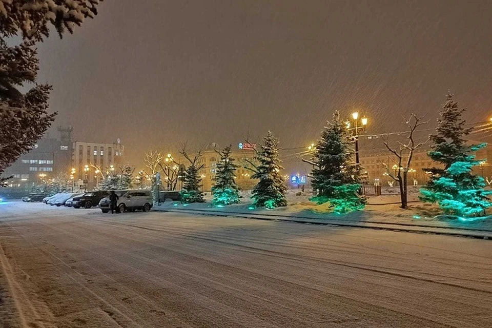 Снегопад накрыл Хабаровск