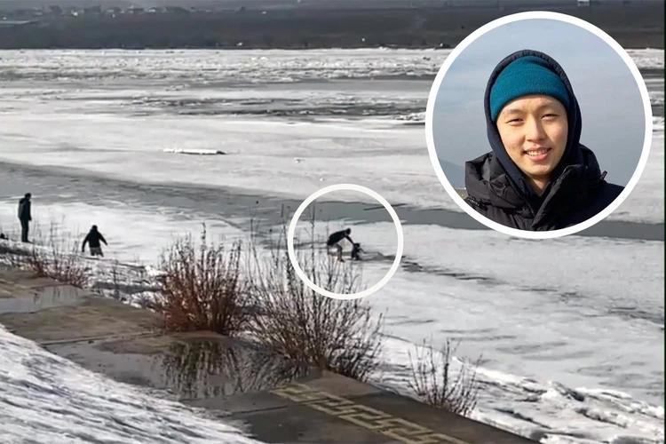 Плакала от страха и замерзала на глазах: парень шагнул на хрупкий лед, чтобы спасти тонущую собаку