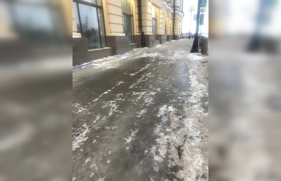 Гололед на улице Ленина. Фото: телеграм-канал "Я из Томска".