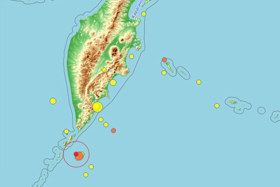 Карта землетрясений онлайн камчатка