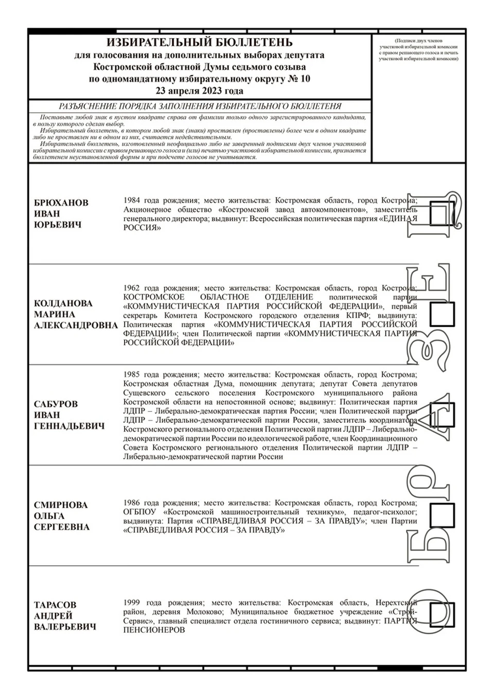 Бюллетени 2023