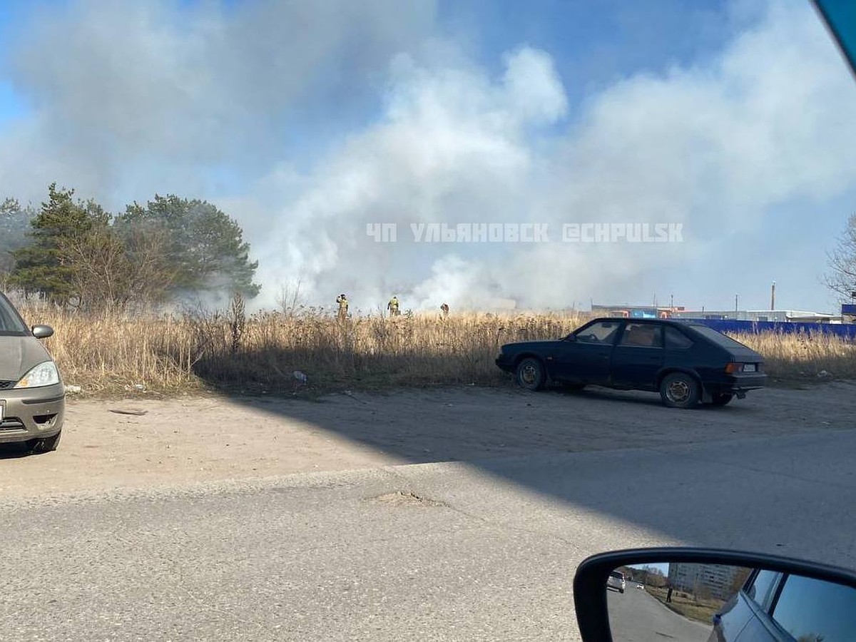 В Новом городе Ульяновска рядом с жилыми домами горит трава - KP.RU